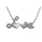 Quality White Opal 'Love' Necklace