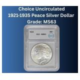 MS63 1921-1935 Peace Silver Dollar
