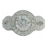 14kt Gold 2.73 ct Round VS Lab Diamond Ring
