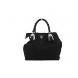 PRADA Black Nylon Bracket Hand Bag