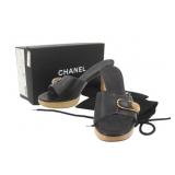 Chanel Wooden Sandals Size 37 w/ Box