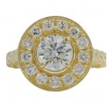 14kt Gold 2.68 ct Round VS Lab Diamond Ring