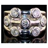 Brilliant 2.03 ct Bezel Set Diamond Designer Ring