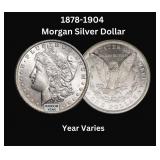 1878-1904 About Uncirculated Morgan Silver Dollar