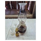 Two Glass Oil Lamps