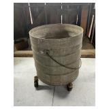 Galvanized Metal Bucket on Casters