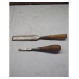 Two Wood Handle Chisels