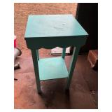Turquoise Wooden Side Table