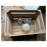 Wood Crates with Glass Items