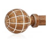 Wood Curtain Rod Set, 66'-120'