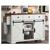 White Kitchen Island Cart