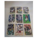 Nine NFL Trading Cards