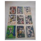 Nine NFL Trading Cards