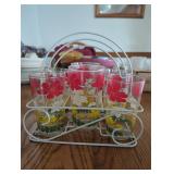 Floral Glasses with Carrier