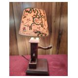 Wood Lamp with Map Shade