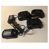 WORX 20V Max Batteries & Charger