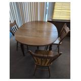Oak Drop-Leaf Table Set