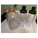 Glass Jug & Shakers