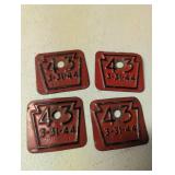 Vintage Red License Tags