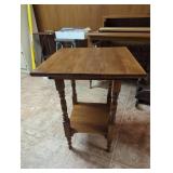 Wood Side Table with Shelf