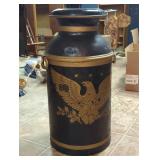 Metal Milk Can with Eagle Design