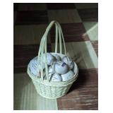 Wicker Basket with Decorative Eggs