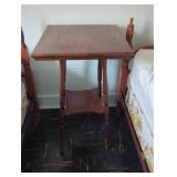 Wood Side Table with Shelf