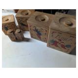 Painted Wooden Canister Set