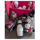 Tote of Snowman Decor