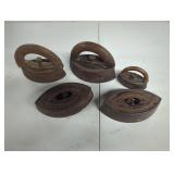 Five Cast Iron Irons
