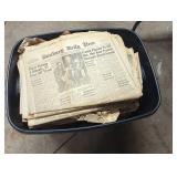 Tub of Vintage Newspapers