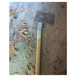Wood-Handled Rusty Axe