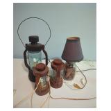 Wood and Glass Lantern Lamps