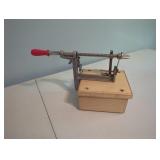 Metal Apple Peeler on Wooden Base