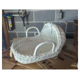 White Wicker Baby Basket