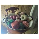 Fabric Apples in Enamel Bowl
