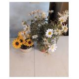 Two Faux Flower Arrangements