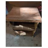 Wooden Rolling Shelf Unit