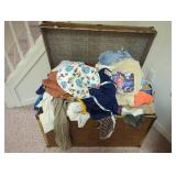 Wooden Trunk with Clothing