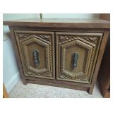 Wood Cabinet With Carved Doors