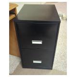 Black Two-Drawer File Cabinet