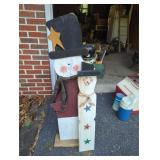 Wooden Snowman Figures