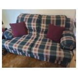 Plaid Upholstered Sofa
