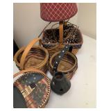 Grouped Americana Baskets and Lamp