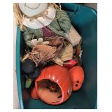 Plastic Bin of Fall Decor