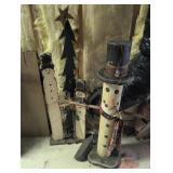 Painted Wood Snowmen Decor