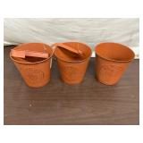 3 Metal Hanging Buckets