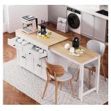 White Kitchen Island Cart