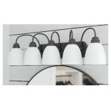 Matte Black 5-Light Vanity