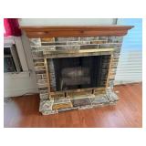 Gas Fireplace with Stone Surround
